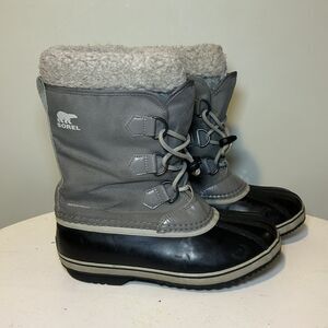 Sorel Waterproof Carnival Gray/Black Womens Snow Boots Size 6 Removable Insert